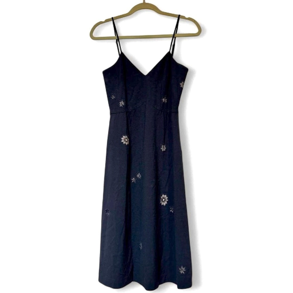 Tocca black wool sleeveless dress with floral cutouts